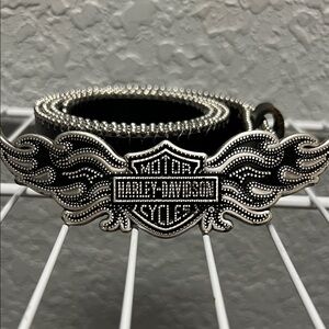 Harley-Davidson with Intricate Silver Buckle